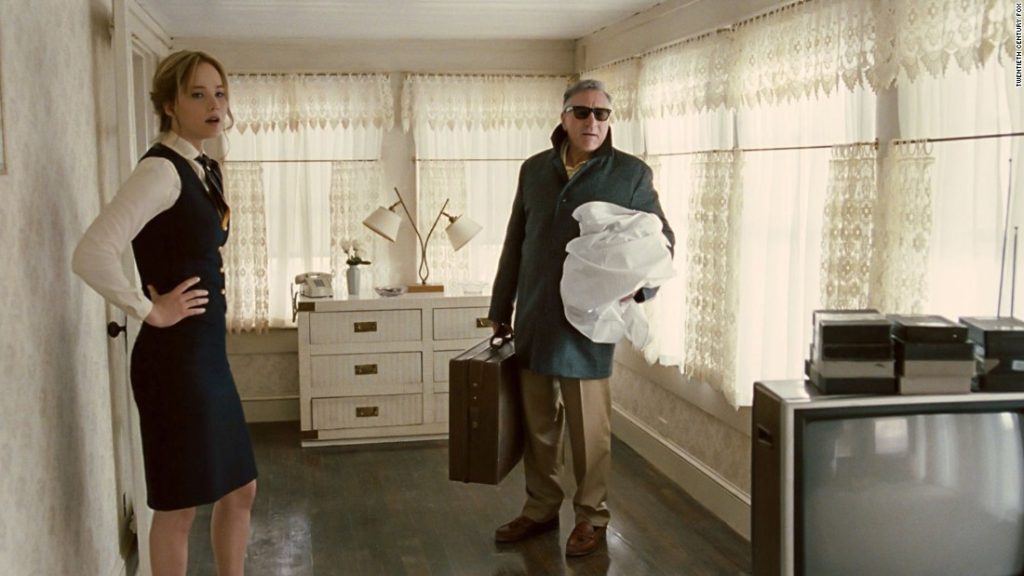 Jennifer Lawrence and Robert DeNiro in JOY.