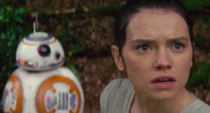 BB-8 and Rey (Daisy Ridley).