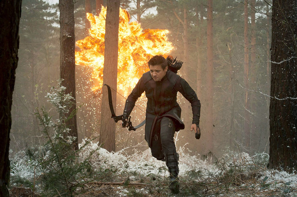 Jeremy Renner’s Hawkeye is foregrounded in AGE OF ULTRON.