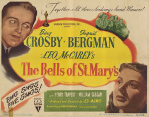 Bing and Bergman looking a bit less than priest- and nun-like, respectively, in this vaguely holiday-tinged poster… “Bing sings five songs!”