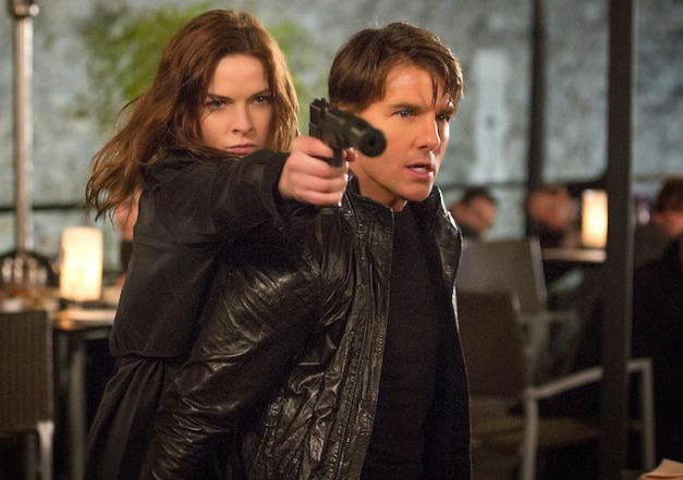 Rebecca Ferguson and Tom Cruise in “Mission: Impossible – Rogue Nation”