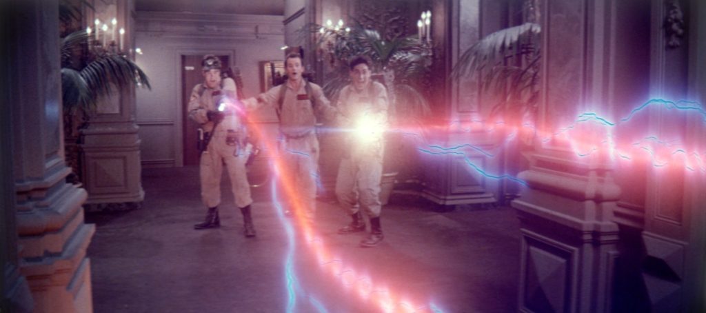 Dan Aykroyd, Bill Murray, and Harold Ramis bust some ghosts using 1980s special effects in Ghostbusters (1984)