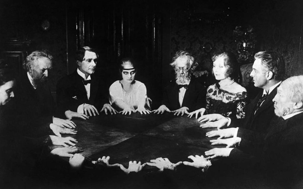 Seance Scene in Dr. Mabuse the Gambler...22 May 1922, Germany --- Seance scene in the German silent film Dr. Mabuse, der Spieler (in English Dr. Mabuse: The Gambler) directed by Fritz Lang and starring Rudolf Klein-Rogge. --- Image by Bettmann/CORBIS