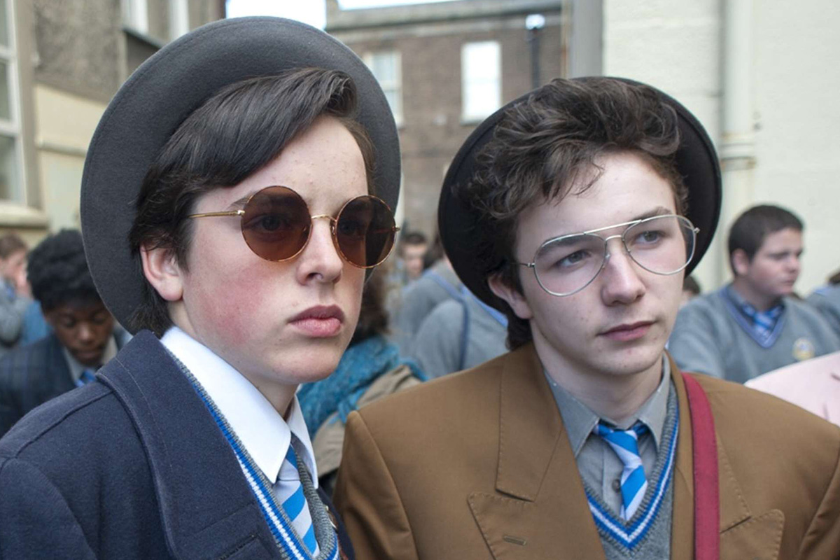 FERDIA WALSH-PEELO and MARK MCKENNA star in "SING STREET." (Photo: The Weinstein Company)