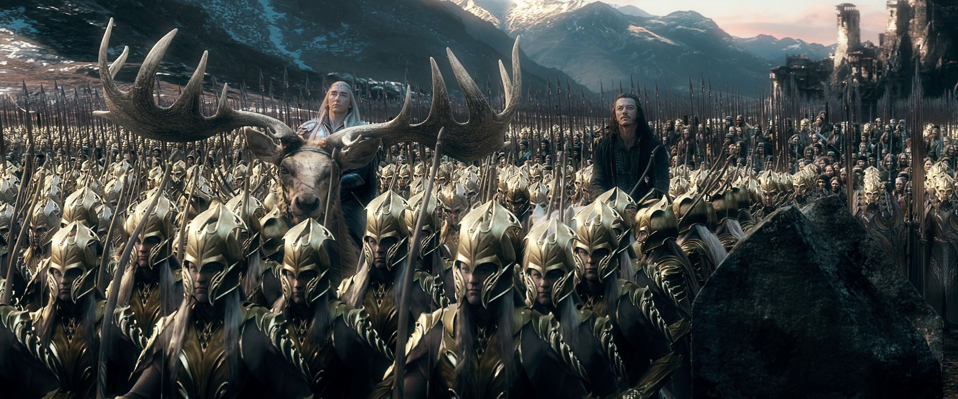 Властелин колец армия. Хоббит битва пяти воинств Саурон. Армия эльфов битва пяти воинств. Трандуил Хоббит битва пяти воинств. Трандуил армия эльфов.