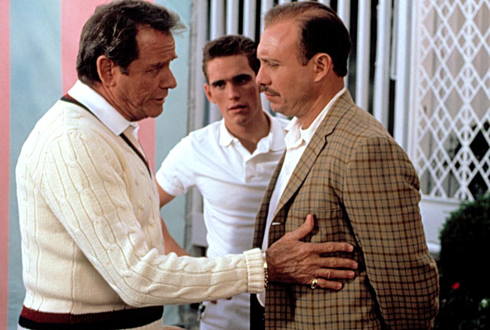 Richard Crenna, Matt Dillon, and Hector Elizondo in The Flamingo Kid (1984)