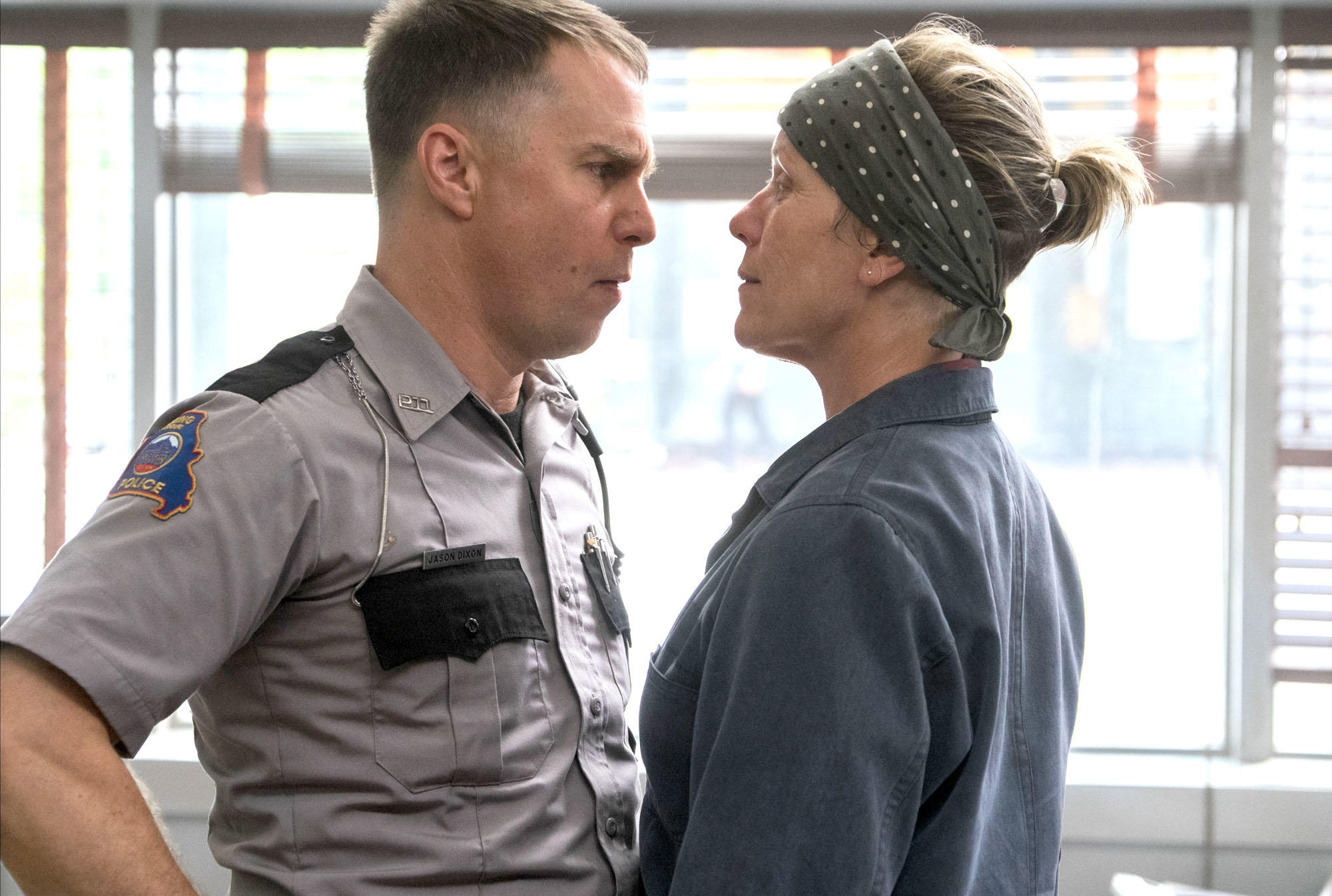 Sam Rockwell and Frances McDormand in THREE BILLBOARDS OUTSIDE EBBING, MISSOURI (2017)