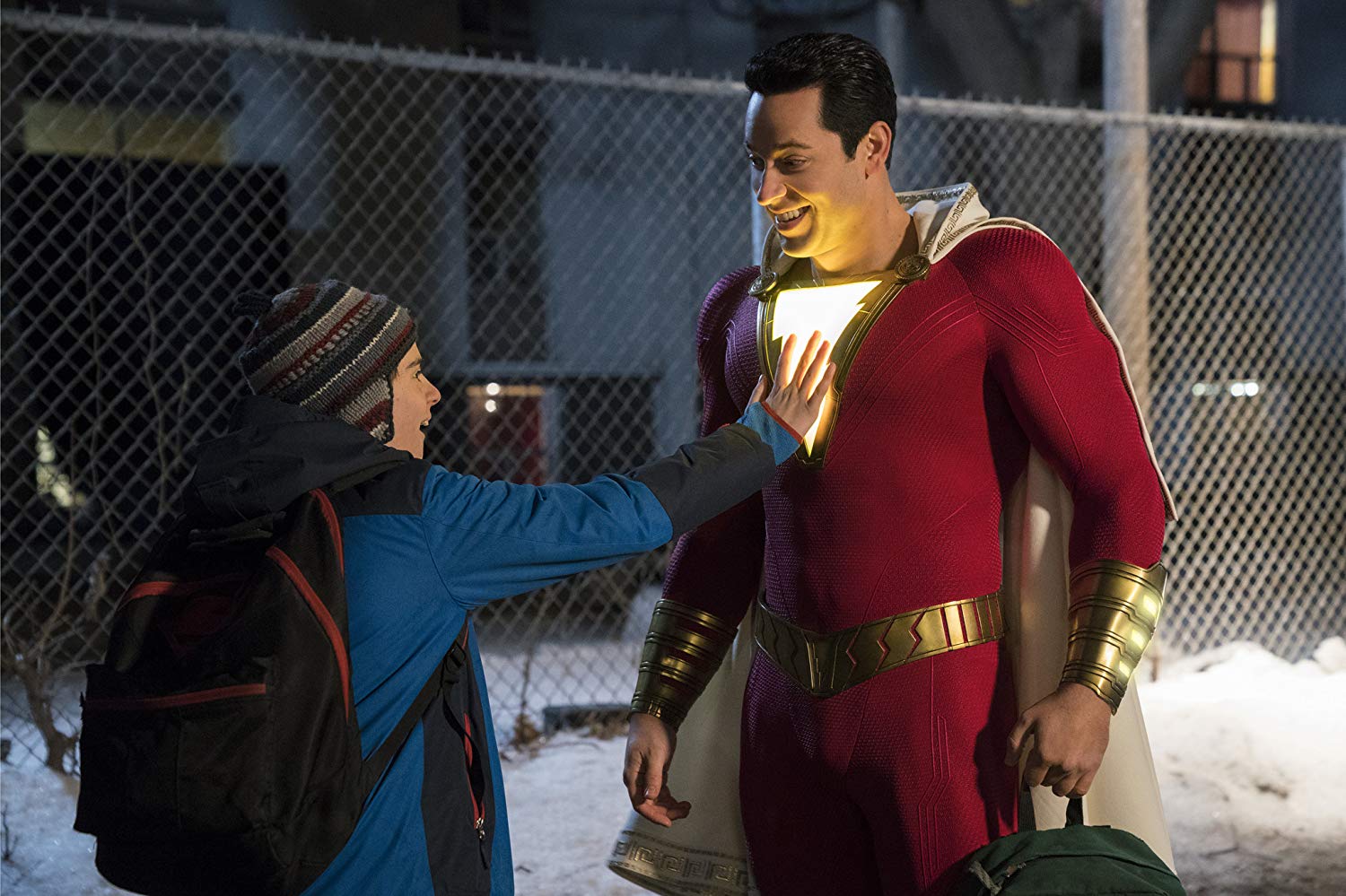 Jack Dylan Grazer and Zachary Levi in SHAZAM! (2019)