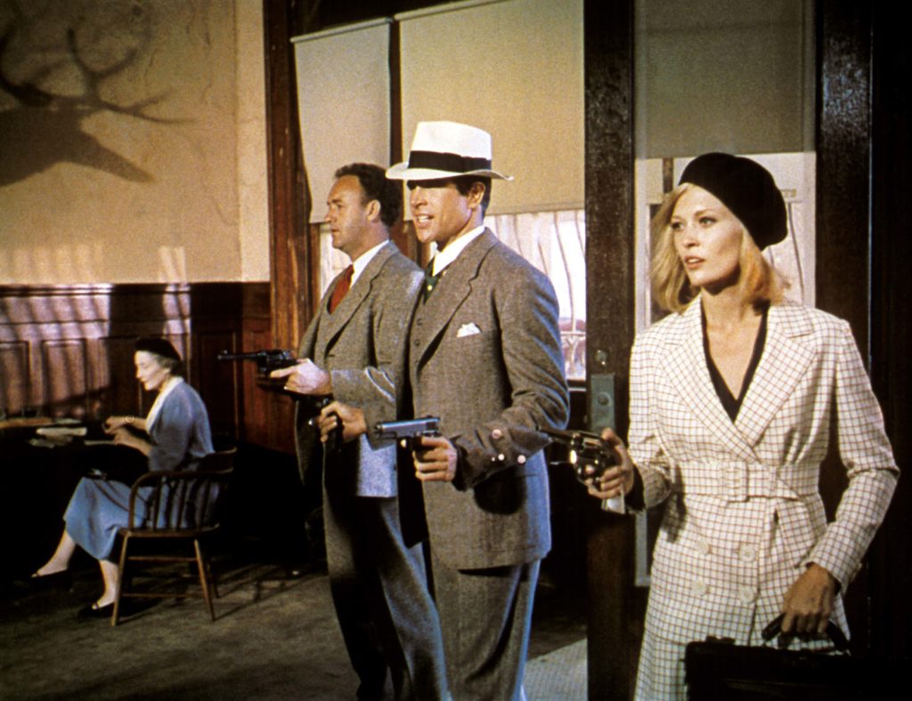 Gene Hackman, Warren Beatty, and Faye Dunaway in BONNIE AND CLYDE (1967)