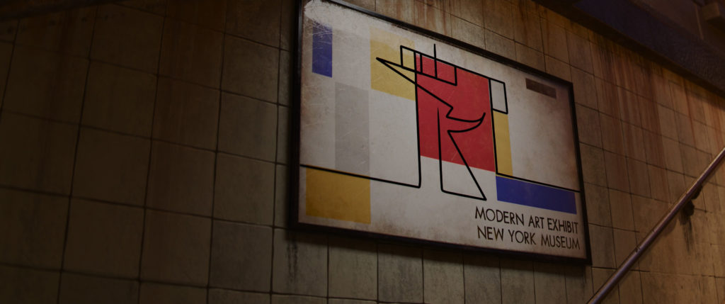 Terry moves on top of a Mondrian-inspired advertisement in SOUL (2020)