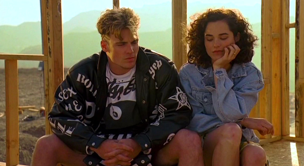 Vanilla Ice and Kristin Minter hang out at a construction set in COOL AS ICE (1991)