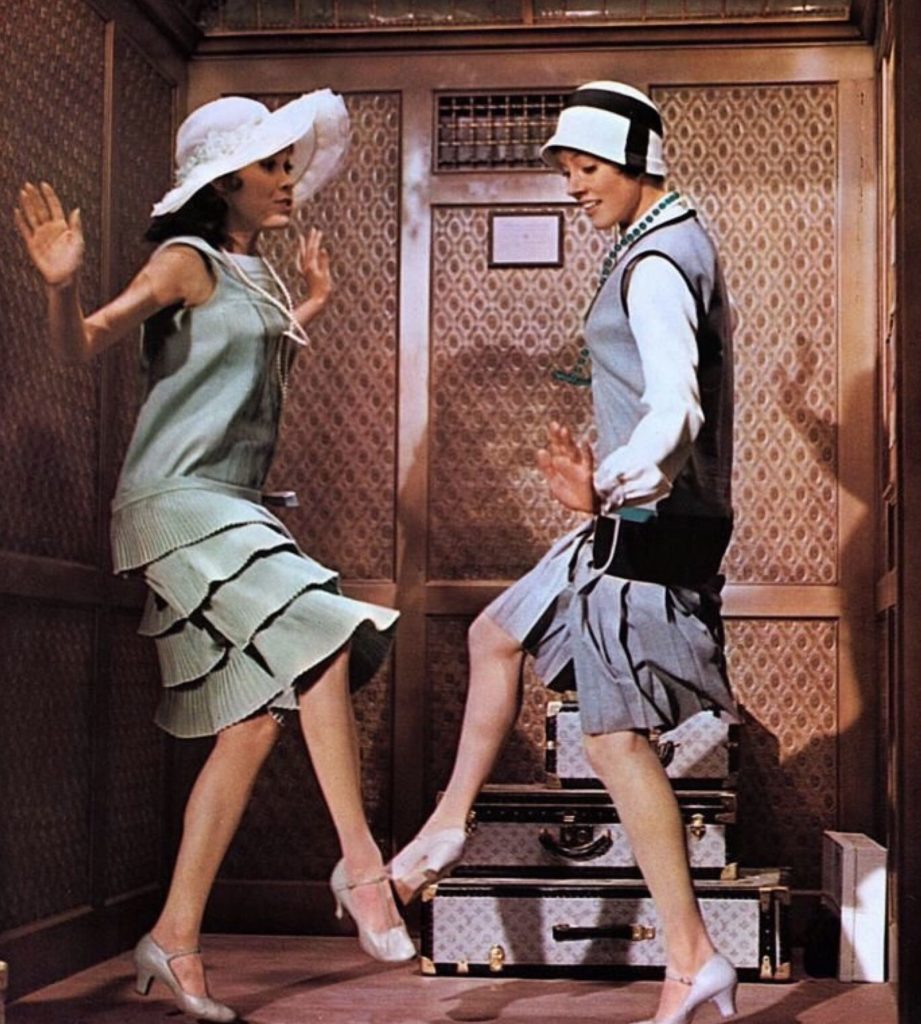 Mary Tyler Moore and Julie Andrews tap dance on an elevator in THOROUGHLY MODERN MILLIE (1967)