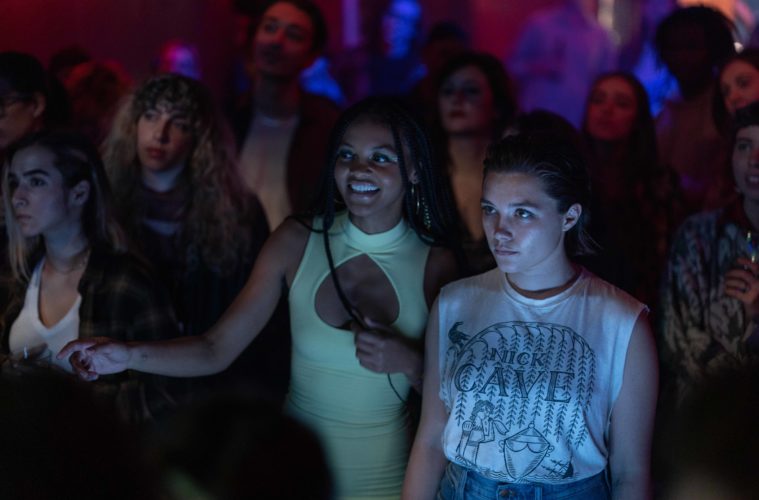 Celeste O'Connor (left) as Ryan and Florence Pugh (right) as Allison in A GOOD PERSON, directed by Zach Braff, a Metro Goldwyn Mayer Pictures film. Credit: Metro Goldwyn Mayer Pictures © 2023 Metro-Goldwyn-Mayer Pictures Inc. All Rights Reserved.