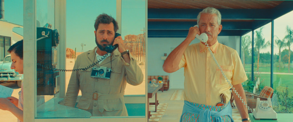 (L to R) Jake Ryan as "Woodrow", Jason Schwartzman as "Augie Steenbeck" and Tom Hanks as "Stanley Zak" in writer/director Wes Anderson's ASTEROID CITY, a Focus Features release. Credit: Courtesy of Pop. 87 Productions/Focus Features