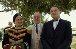 Lily Gladstone, Robert De Niro, and Leonardo DiCaprio in KILLERS OF THE FLOWER MOON (2023)