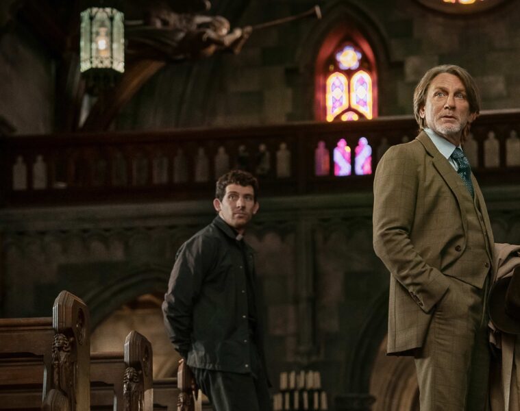 Wake Up Dead Man: A Knives Out Mystery. (L-R) Josh O’Connor and Daniel Craig in Wake Up Dead Man: A Knives Out Mystery. Cr. John Wilson/Netflix © 2025