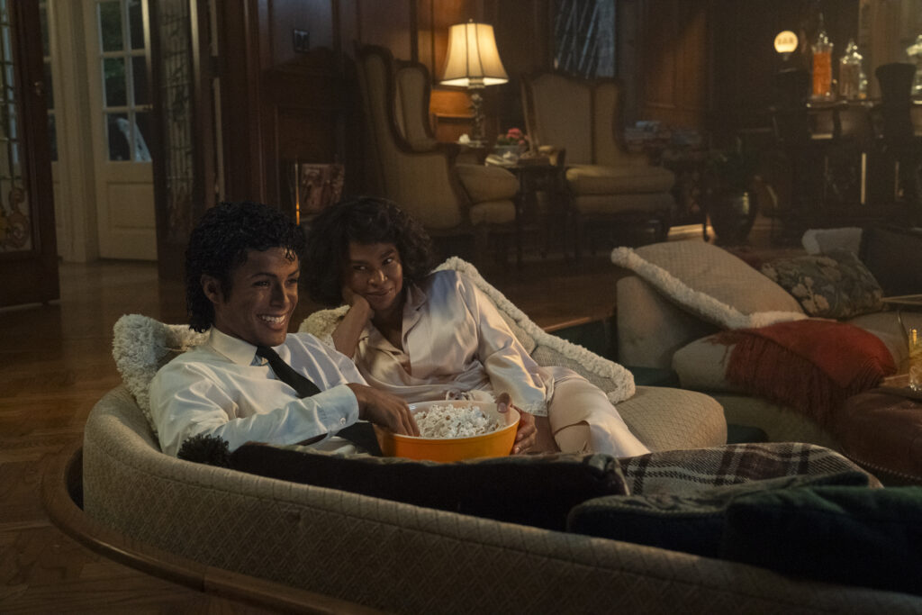 Jaafar Jackson as Michael Jackson and Nia Long as Katherine Jackson in Michael Photo Credit: Hilary Bronwyn Gayle.
