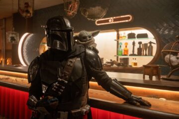 The Mandalorian (Pedro Pascal) and Grogu in Star Wars: The Mandalorian and Grogu (2026)