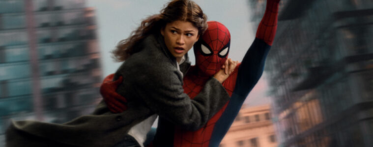 Spider-man swings with Zendaya in SPIDER-MAN: BRAND NEW DAY (2026)